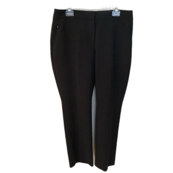 CHICO'S (2) 12-14 Short  BLACK WIDE LEG DRESS PANTS WORKWEAR  CAREER - Picture 1 of 6